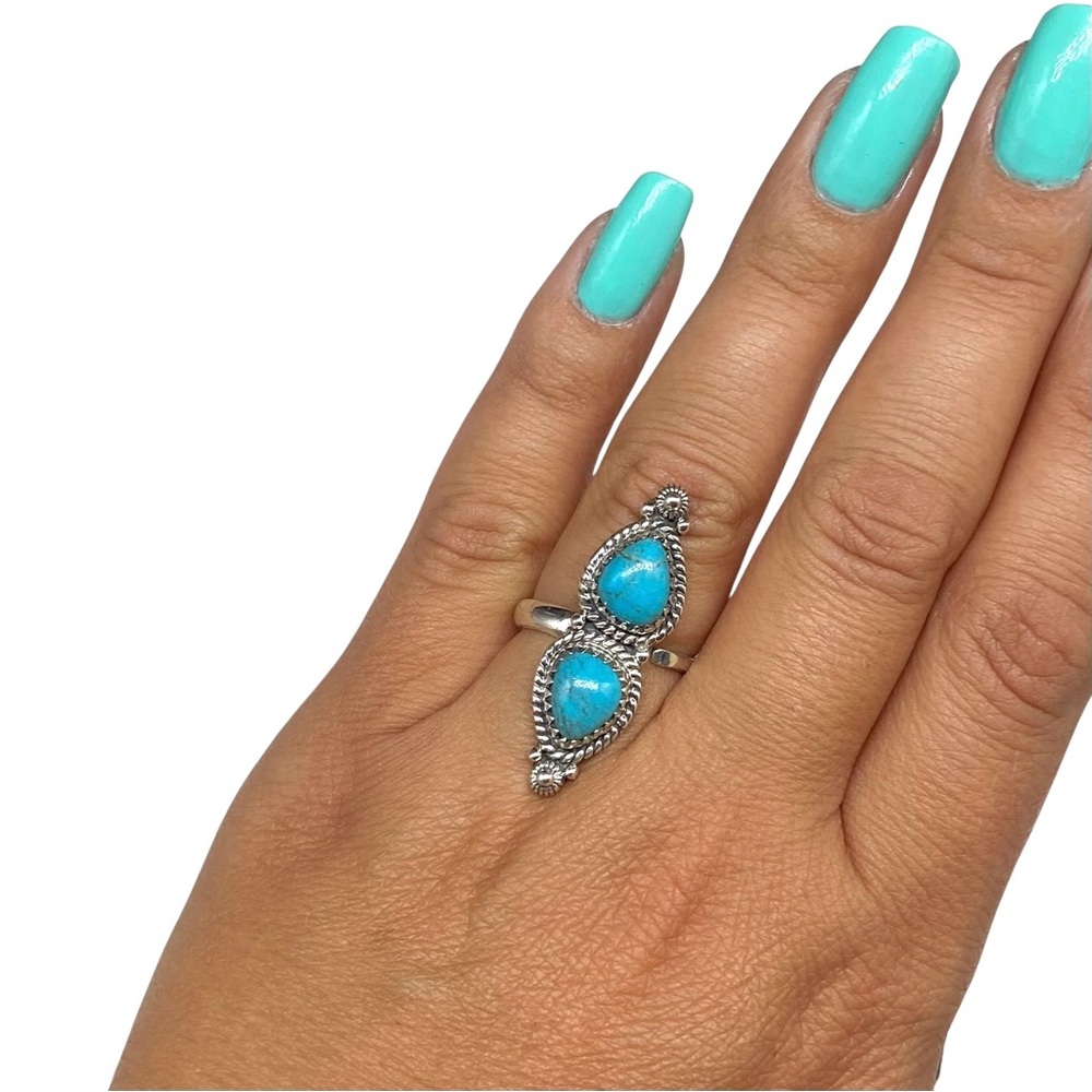 Kingman Mojave Turquoise Ring Solid 925 Sterling … - image 2